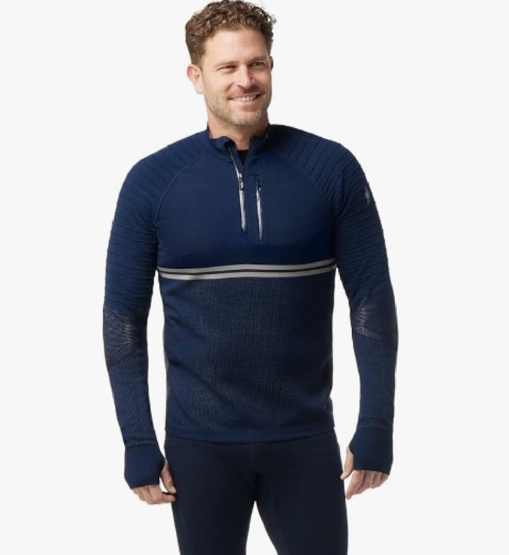 Smartwool Men's Intraknit Merino Wool Tech Half Zip Hoodie Deep Navy Large